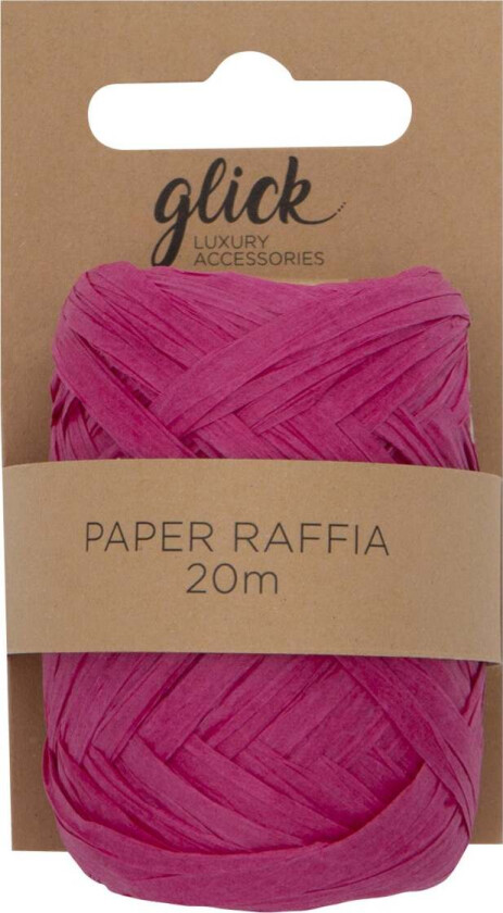 Gavebånd Paper Raffia 20m Hot Pink