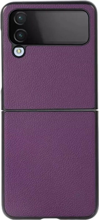 Samsung Galaxy Z Flip4 (5G) Kunstskinn + Plast Bakdeksel - Litchi Tekstur - Lilla