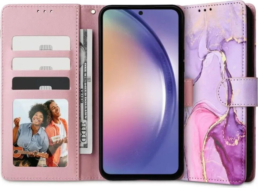 Tech-Protect Samsung Galaxy A54 (5G) Tech-Protect Flip Deksel med Lommebok - Lilla Marmor