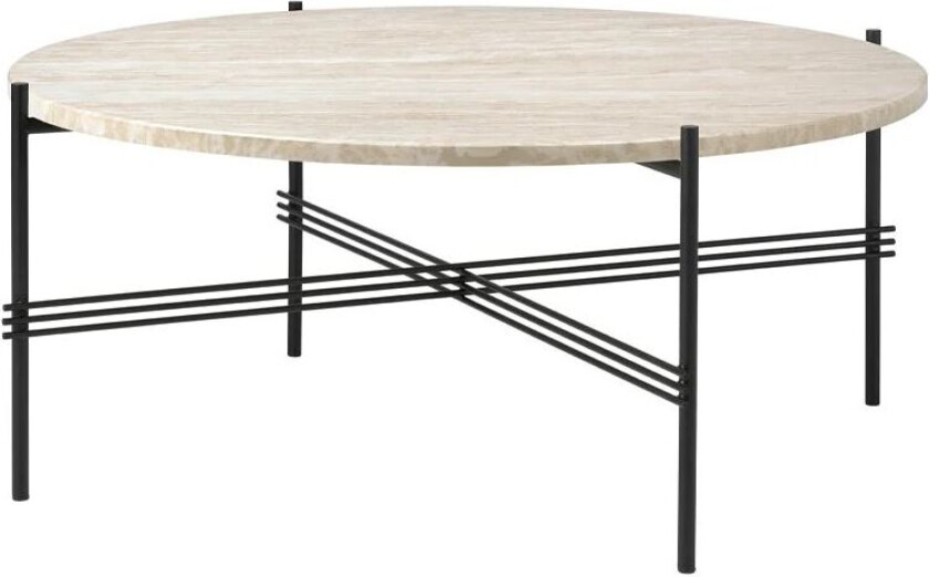 GUBI TS Outdoor salongbord Hvit travertin-svart