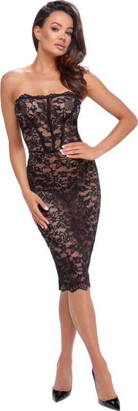 Catalyst Lace Up Midikjole Plus Size - Svart - 2XL