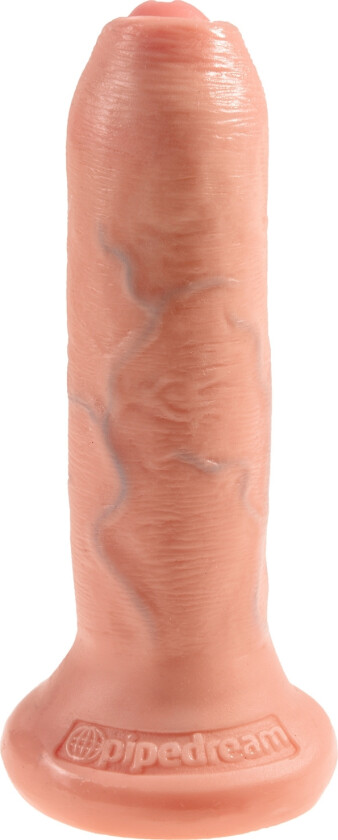 Uncut Realistisk Dildo med Testikler 18,5 cm - Beige