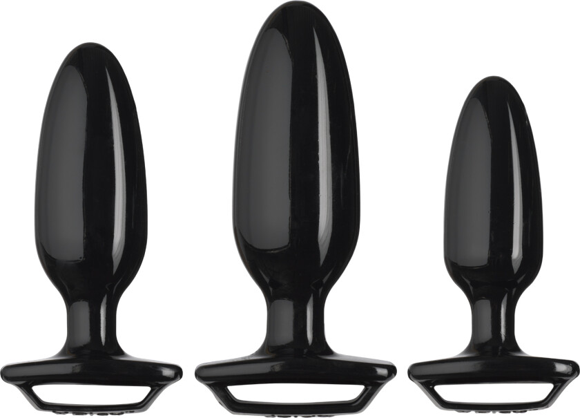 Finger Grip Analplugg Startsett - Svart