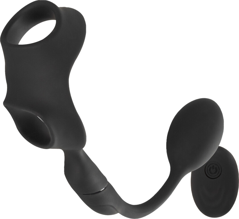 Rebel Men's Gear penisring med fjernstyrt analplugg   - Svart