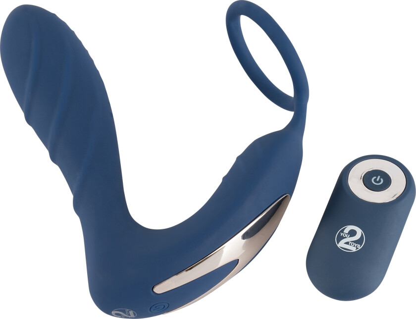 Prostatastimulator med Penisring - Blå