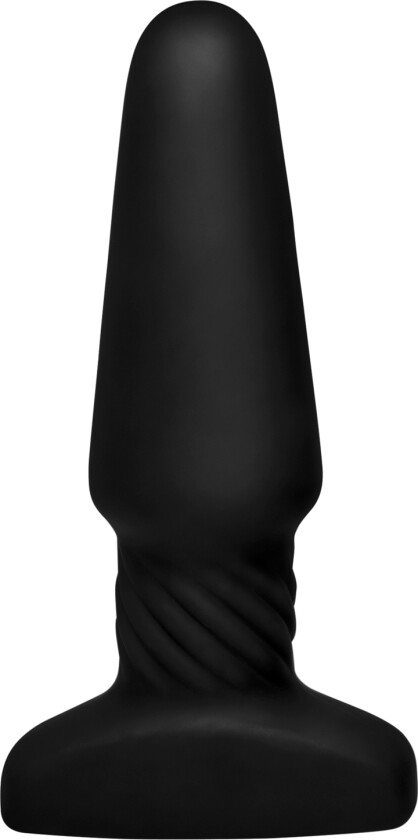 Slim Smooth Rimming Fjernbetjent Butt Plugg - Svart