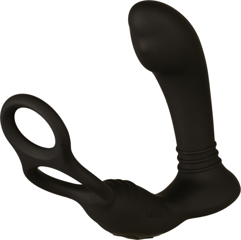 Simul8 Dobbel Anal og Perineum Penis- og Ballevibrator med Penisring   - Svart