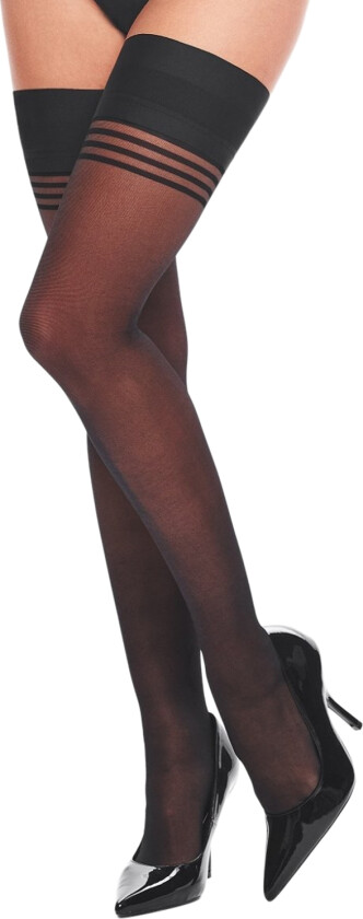Black Hold Ups med Bredt Bånd - Svart - L/XL