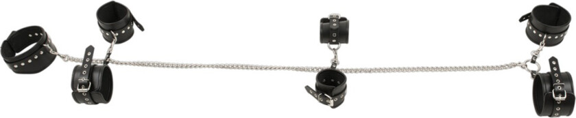 ZADO Metall-bindesett med Skinnmansjetter - Svart