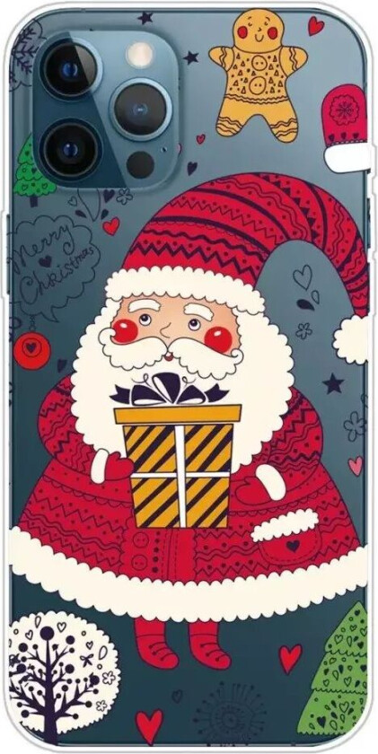 iPhone 14 Pro TPU Plast Jul Deksel - Julenissen med Gave
