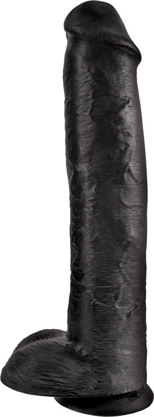 Realistisk Dildo med Testikler 36 cm   - Svart