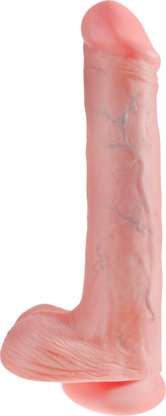 Realistisk Dildo med Testikler 33 cm   - Beige
