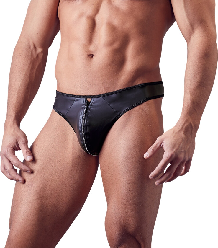 Neopren String med Rhinstein - Svart - M