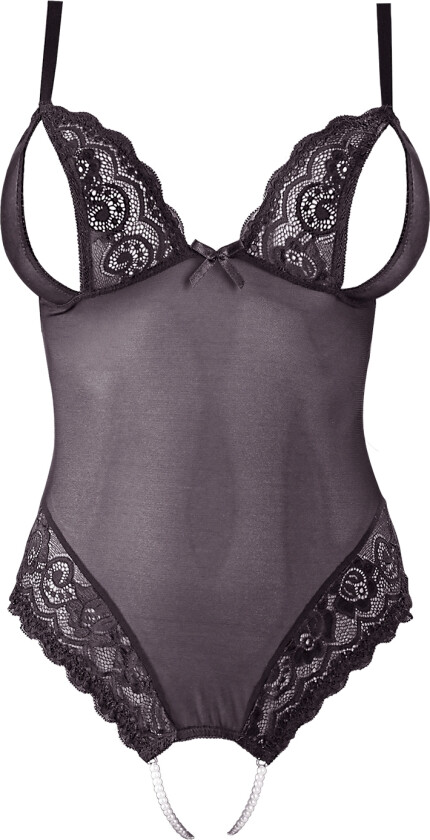 Nettingbody med Fransk Åpning - Svart - S