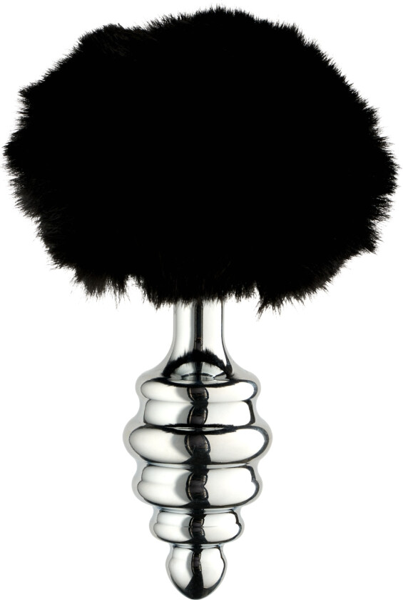 Metall Svart Fluffy Twist Analplugg L - Svart