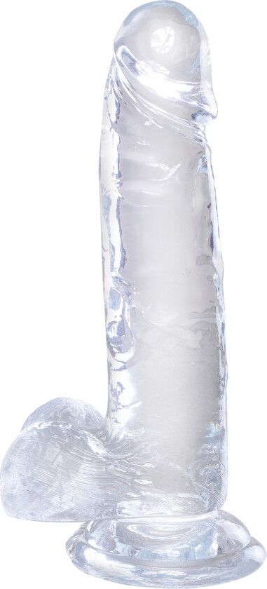Clear Dildo med Baller 18 cm - Klar