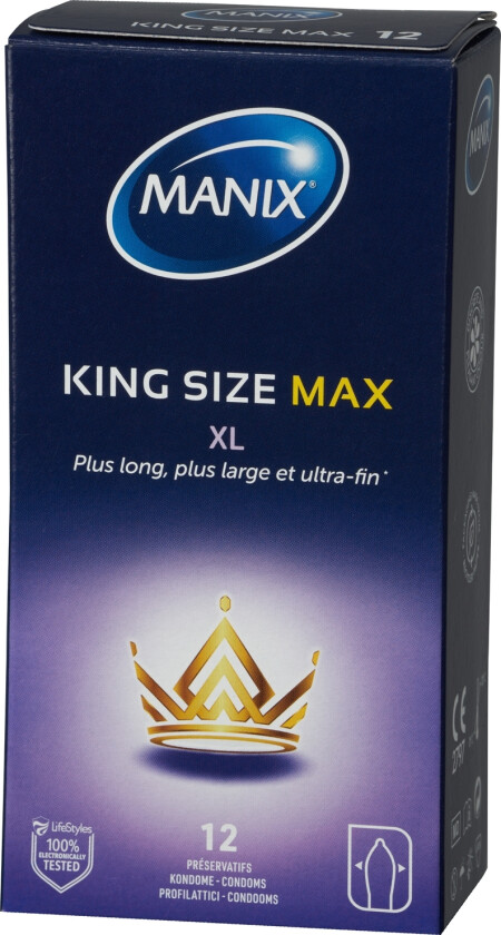 King Size Max XL Kondomer 12 stk - Klar