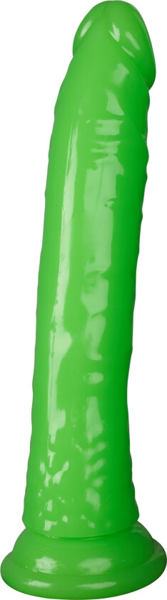 Realrock Glow in the Dark Slim Dildo med Sugekopp 20 cm - Grønn