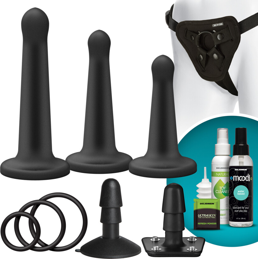 Silikone Pegging Strap-On Sett - Svart
