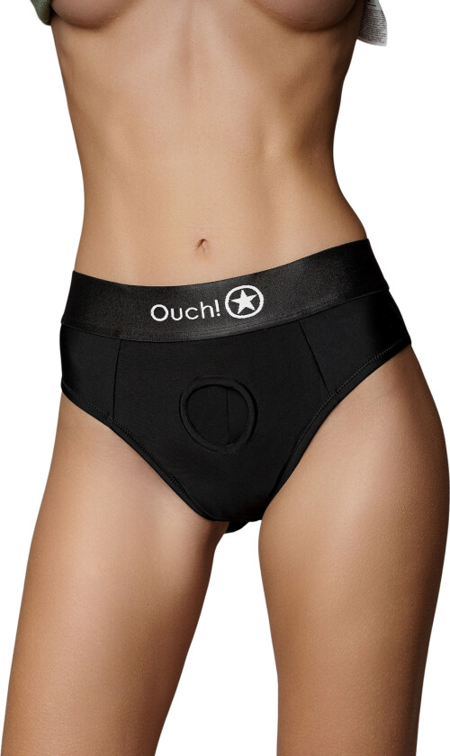 Vibrerende Strap-on Tanga - Svart - M/L