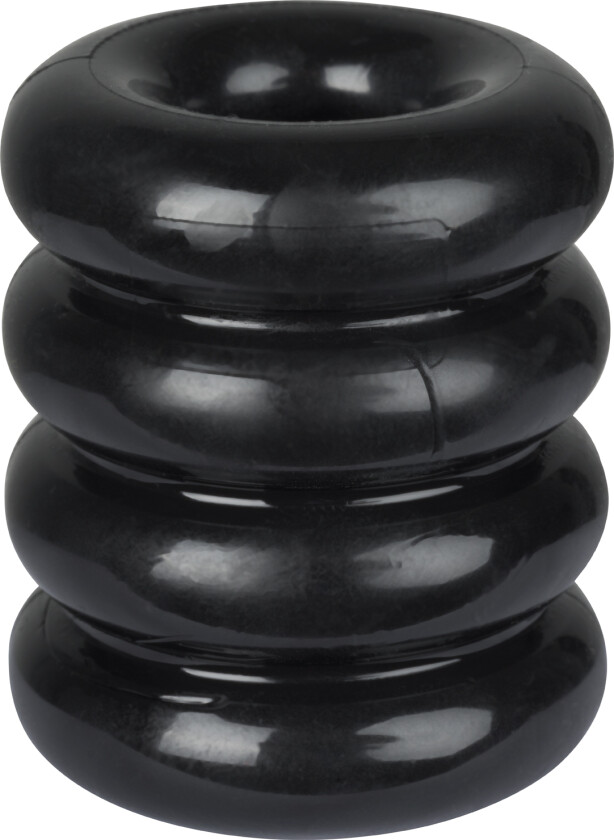 Tube Ball Stretch & Donut Cock Ring - Svart