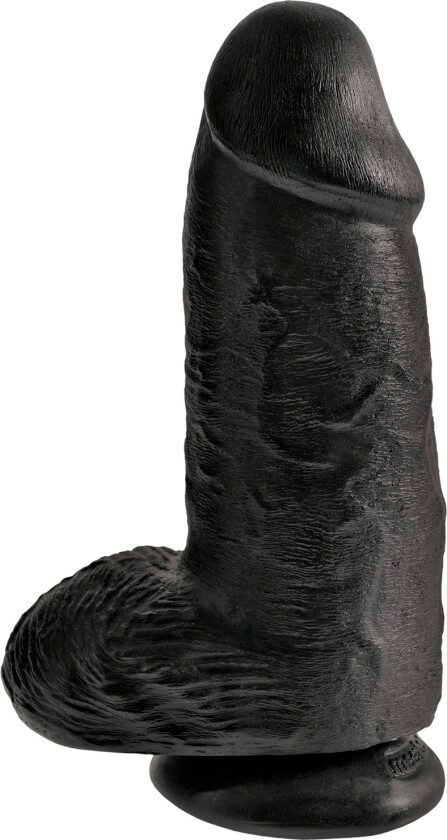 Chubby Dildo med Testikler 23 cm - Svart