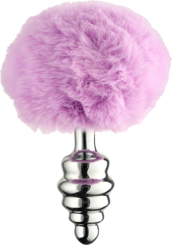 Metall Analplugg Purple Fluffy Twist Plug M