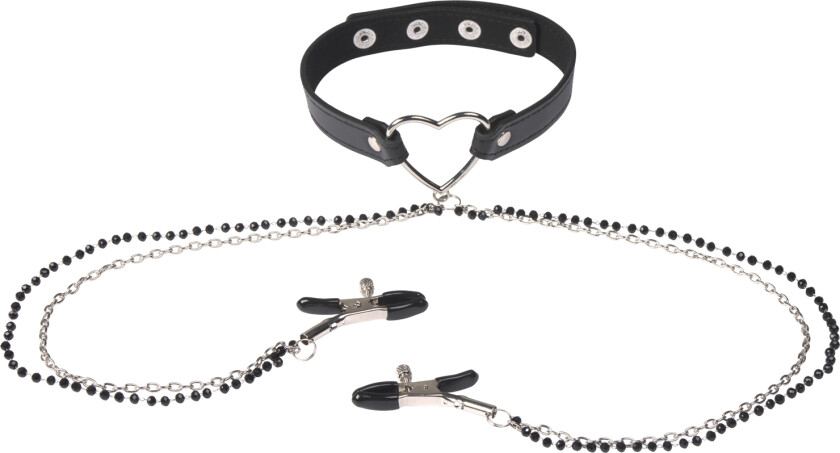 Amor Halsbånd med Brystklemmer - Svart
