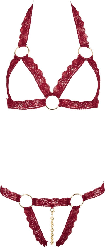 Collection BH-Sett med Blonder og Kjede - Svart - S/M