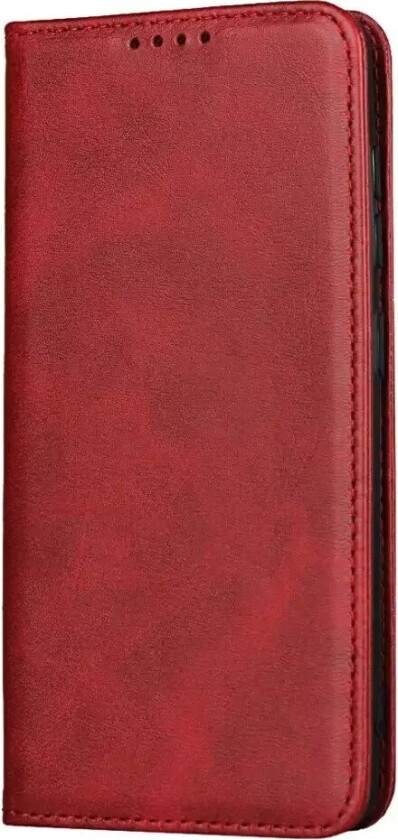 Samsung Galaxy A41 PU Skinn Flip Deksel med Kortholder - Rød