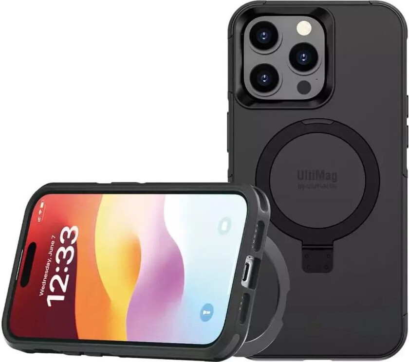 4smarts iPhone 15 Pro 4smarts Defend Deksel - MagSafe-kompatibelt - Svart