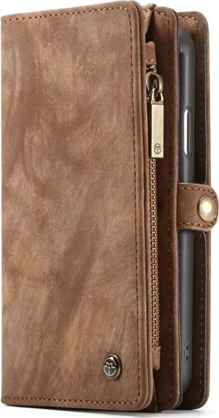 CASEME iPhone XR CASEME 2-in-1 Vintage Style Leahter Wallet Case Brun