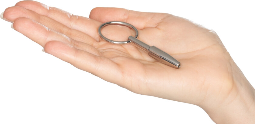 Penisplugg i Stål med Hull - Sølv - M