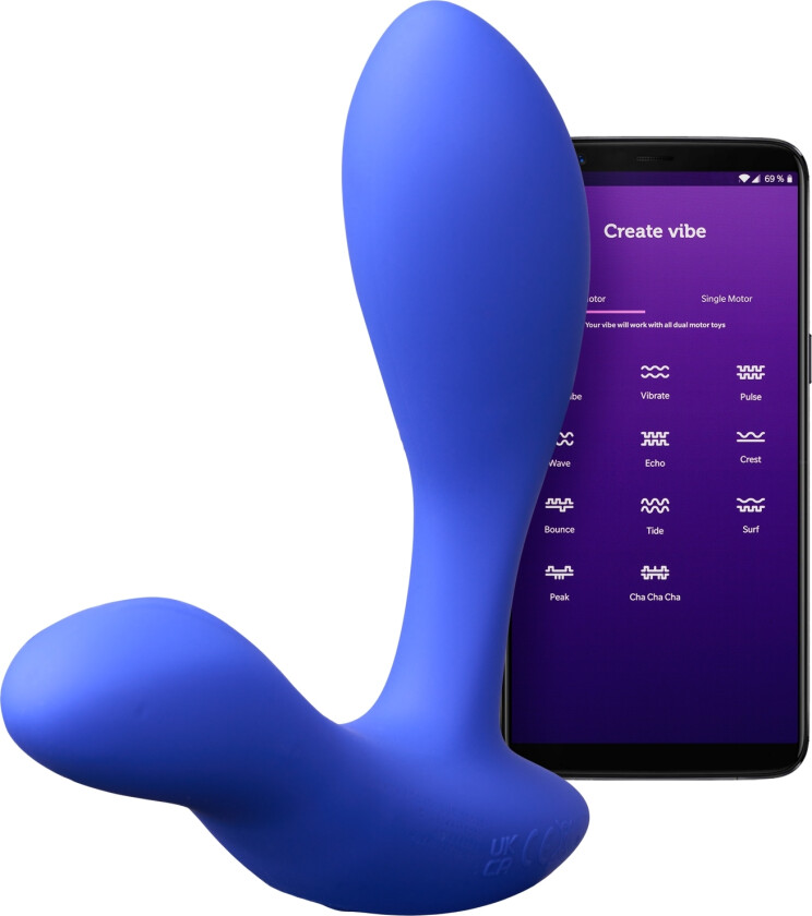 Vector+ App-kontrollert Vibrerende Prostatamassasjeapparat - Blå