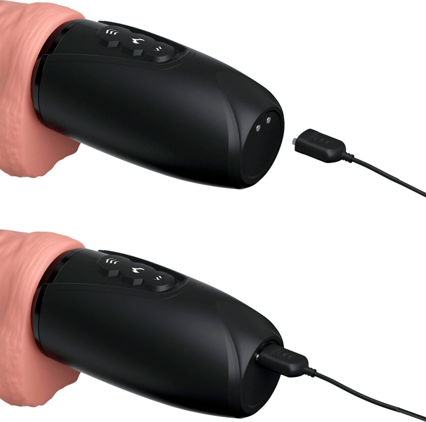 Plus Thrusting Dildo med Pung 28 cm - Beige