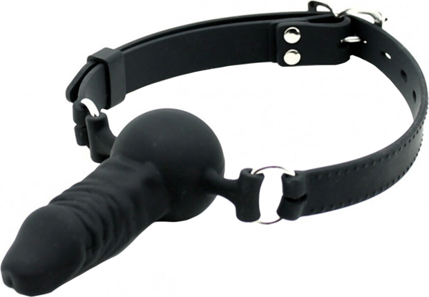 Silikon Gag med Dildo - Svart