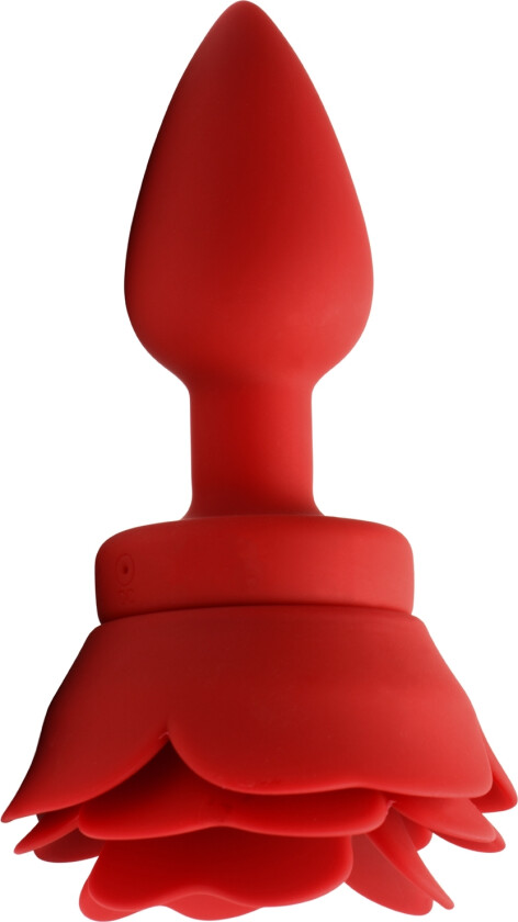 Small Rose Vibrerende Analplugg - Rød