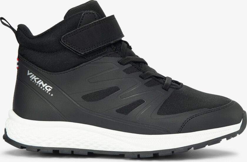 Equip Mid WP 1V Jr Black Waterproof Velcro