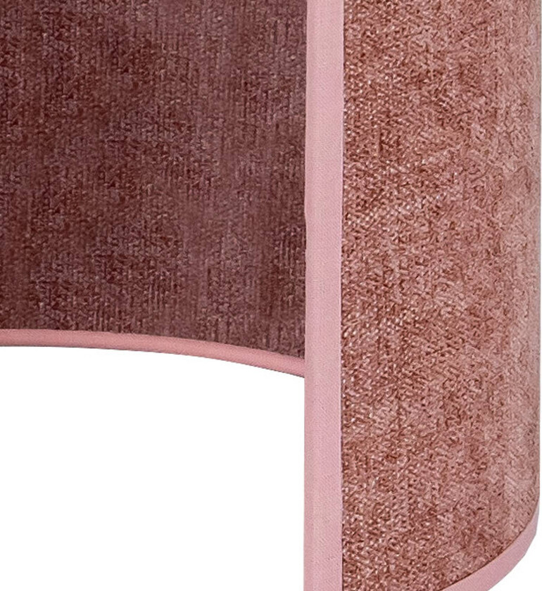 vegglampe Celine, rosa, chenillestoff, høyde 24 cm
