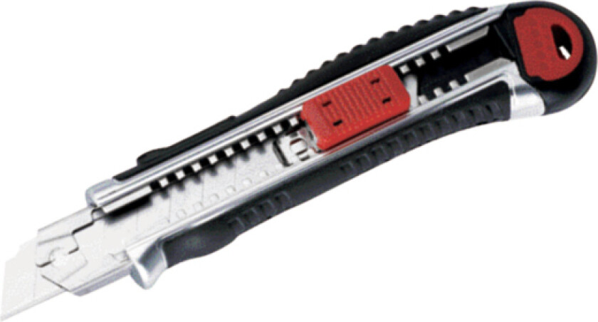 Kniv 18mm, hurtigskift, magasin, sinklegeret hus med gummi