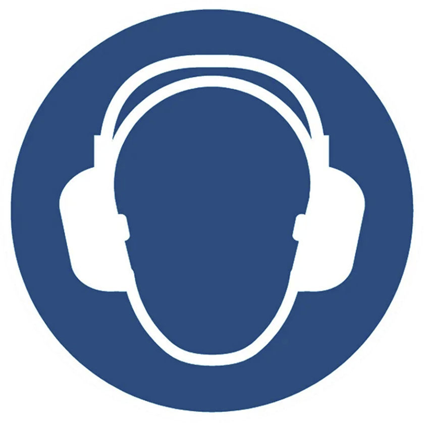 Påbudsskilt 'Høreværn påbudt' plast ø100mm