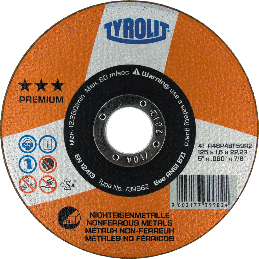 Skæreskive Premium 41F ø125Ã1,6 A46P-BFXA