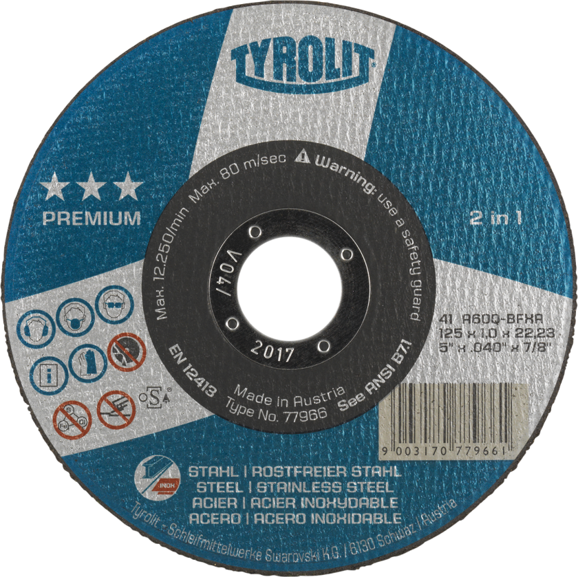 Skæreskive Premium 42F ø125Ã2,5Ã22,23 A30Q-BFXA