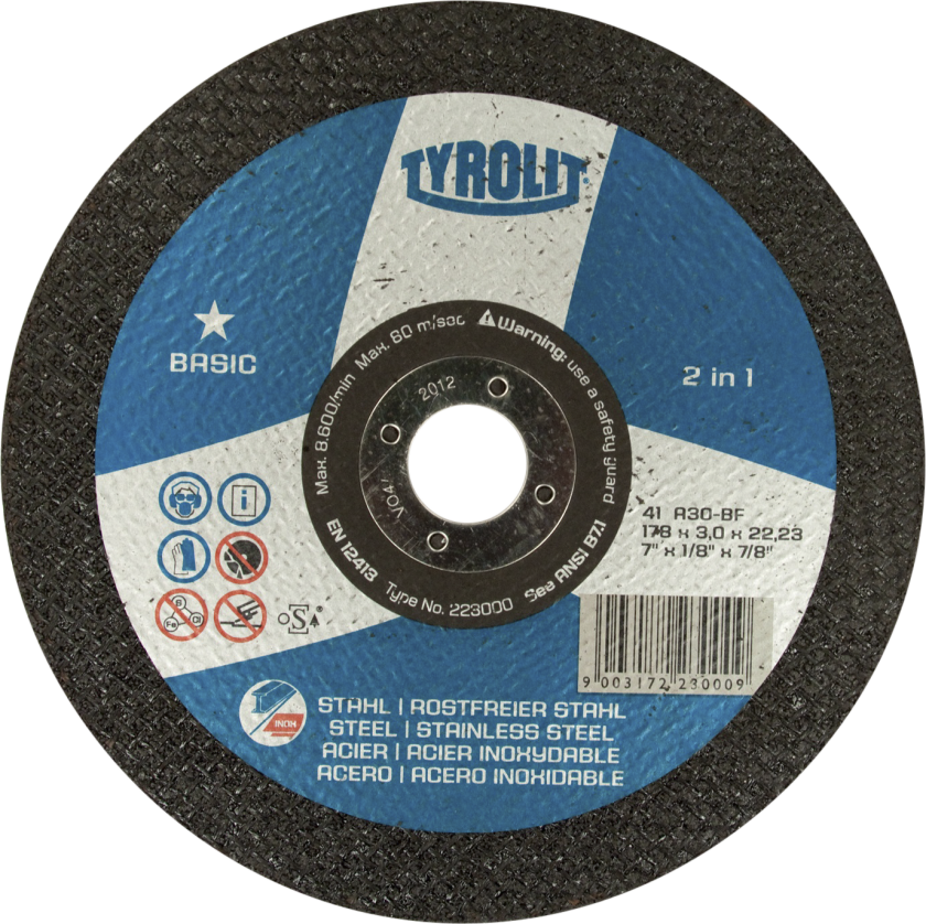 Skæreskive Basic 41C ø178Ã3 A30Q-BF