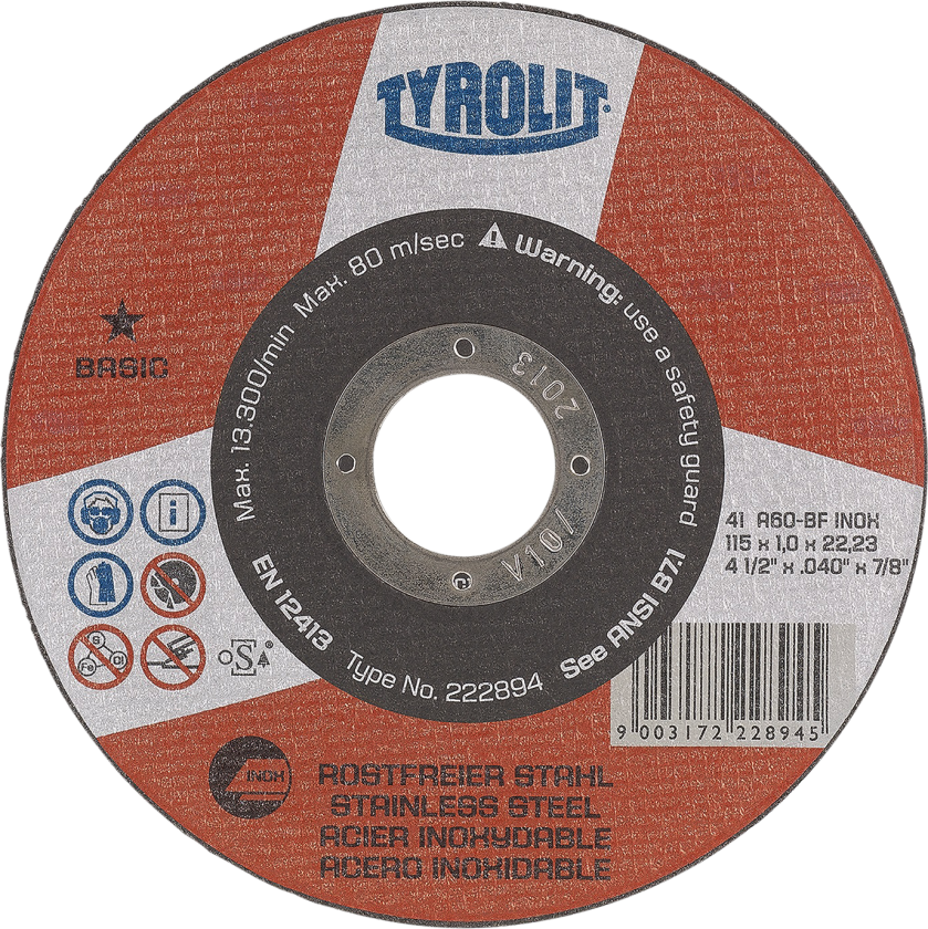Skæreskive Basic 41C ø100Ã1 A60-BFinox