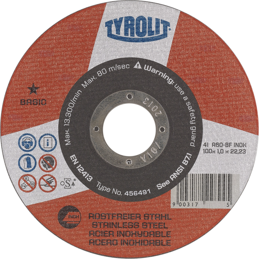 Skæreskive Basic 41C ø100Ã1Ã10 A60-BFinox
