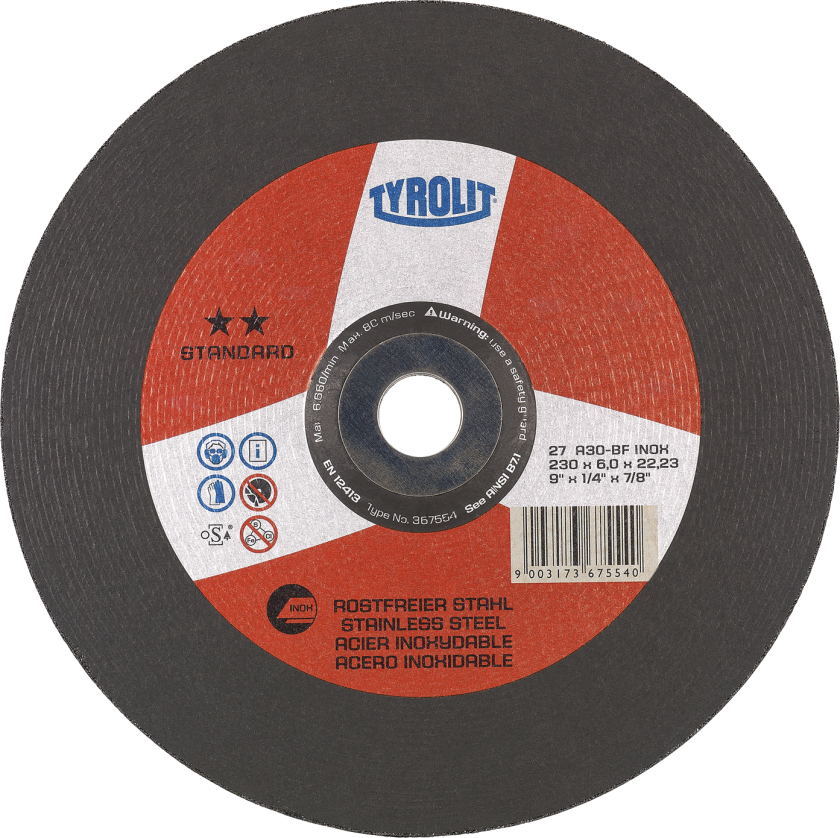 Skrubskive Standard 27X ø230Ã6 A30R-BFinox