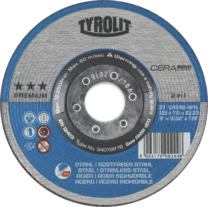 Skrubskive Premium 27E ø125Ã7 CA24Q-BFK