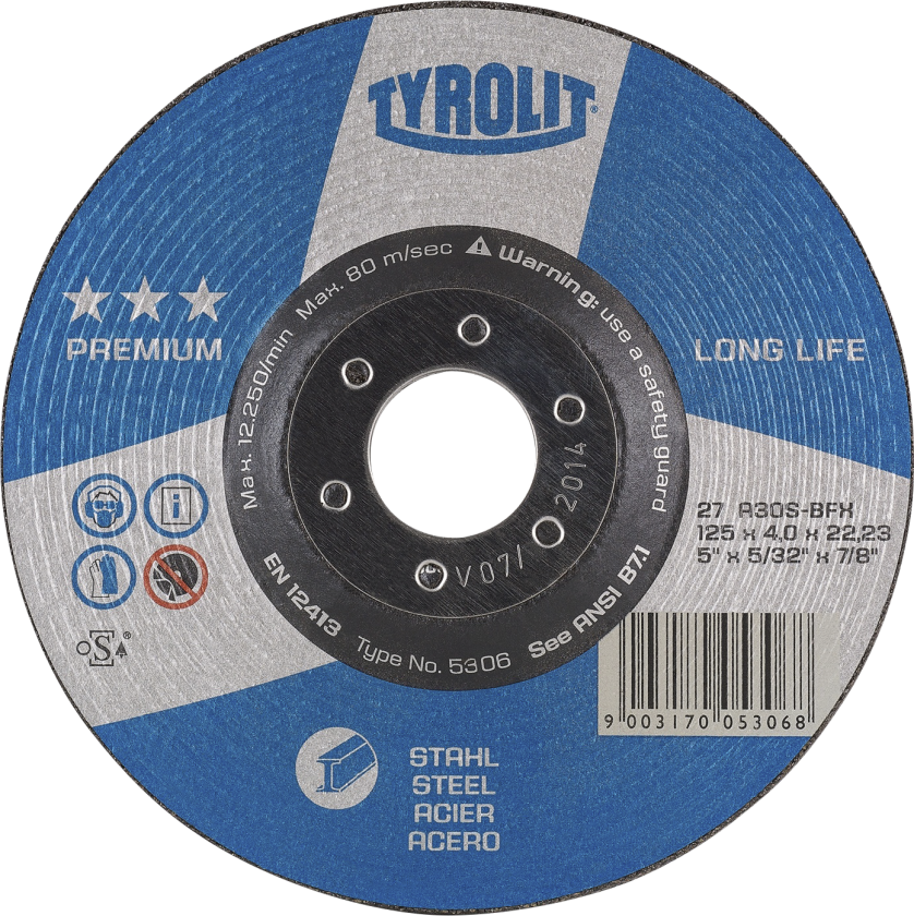 Skrubskive Premium 27E ø125Ã7 A30S-BFX