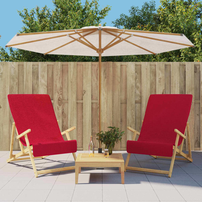 Strandhåndklær 2 stk burgunder 60x135 cm stoff 400 GSM